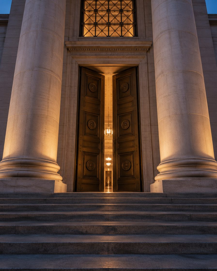Bronze institutional doors